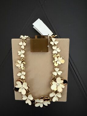 kate spade Gold and White Floral Necklace